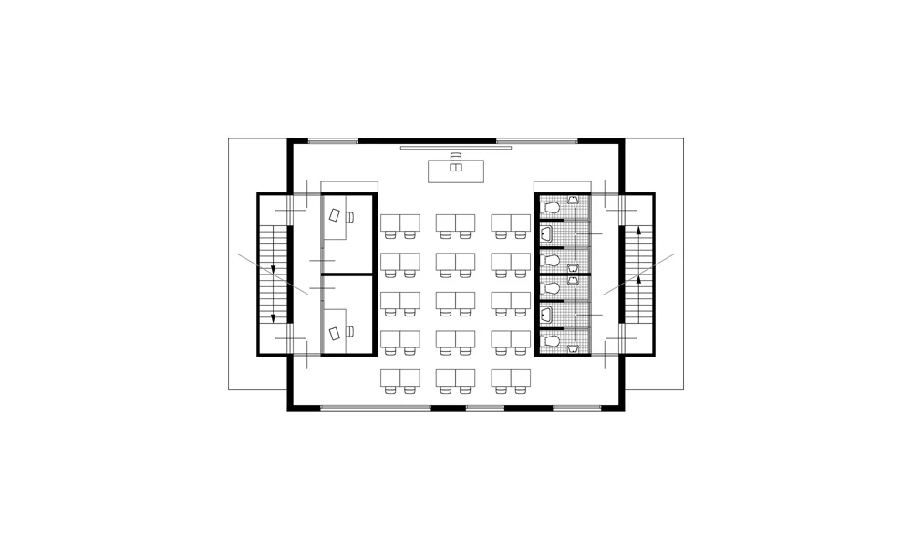 Dependance School Situatie 2e verdieping / lokaal 105 m2