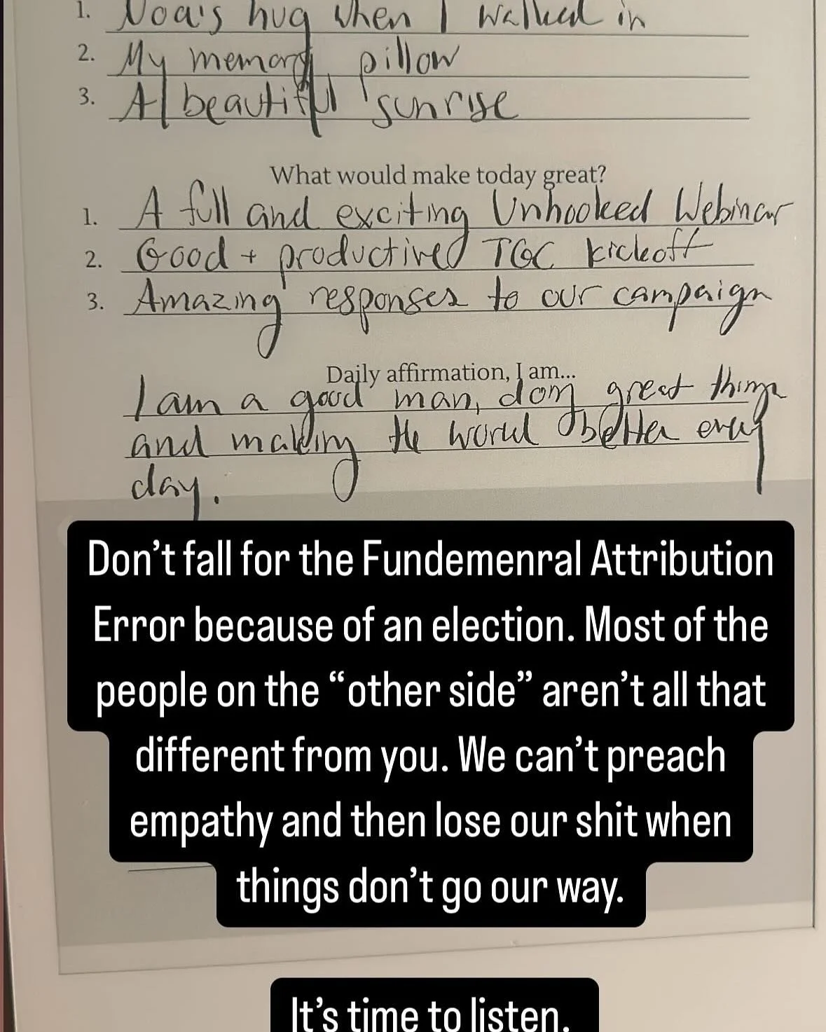 This election may have shocked you, or you may be more excited than you were when you first found out that you get your own license to drive one day. But let&rsquo;s not make this an us vs them thing&hellip; it&rsquo;s a sure way to continue losing.