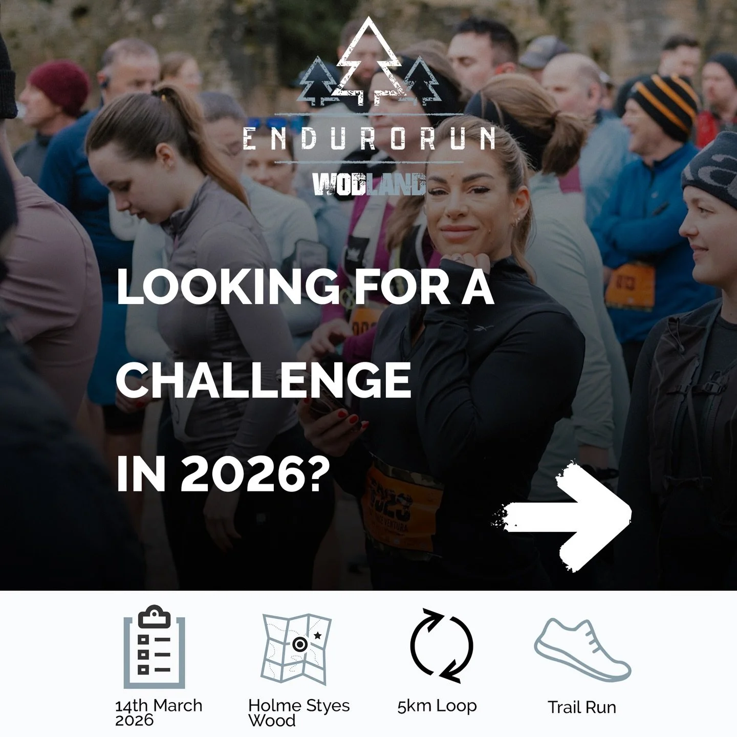 Looking for your 2026 challenge?
Kick start the year at WODland with Endurorun

Designed to be inclusive, team-friendly and good vibes. It will be a fun social day out in the woods.

WODland Endurorun is a 5km looped trail run done differently. Fully