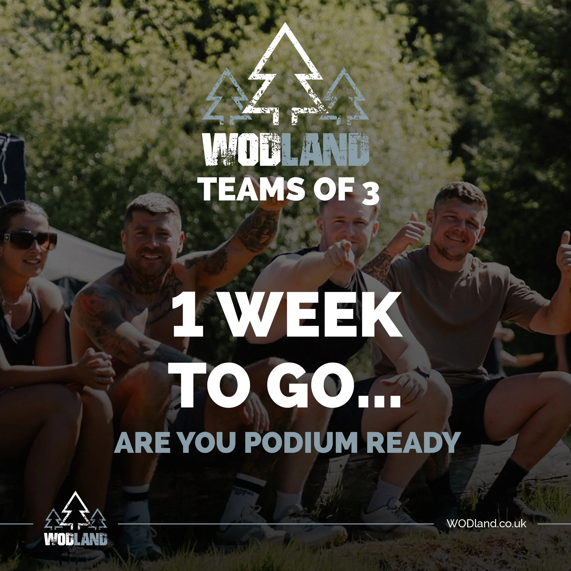 🚨1 WEEK TO GO🚨

𝗔𝗥𝗘 𝗬𝗢𝗨 𝗥𝗘𝗔𝗗𝗬?

THIS IS NOT A DRILL 🔥🔥🔥

We are counting down the final days..... ARE YOU PODIUM READY?

ALL WORKOUTS WILL BE RELEASED ON MONDAY

😎🪵🌲
#WODlandUK #functionalfitness #outdoorfitness #teamfitness