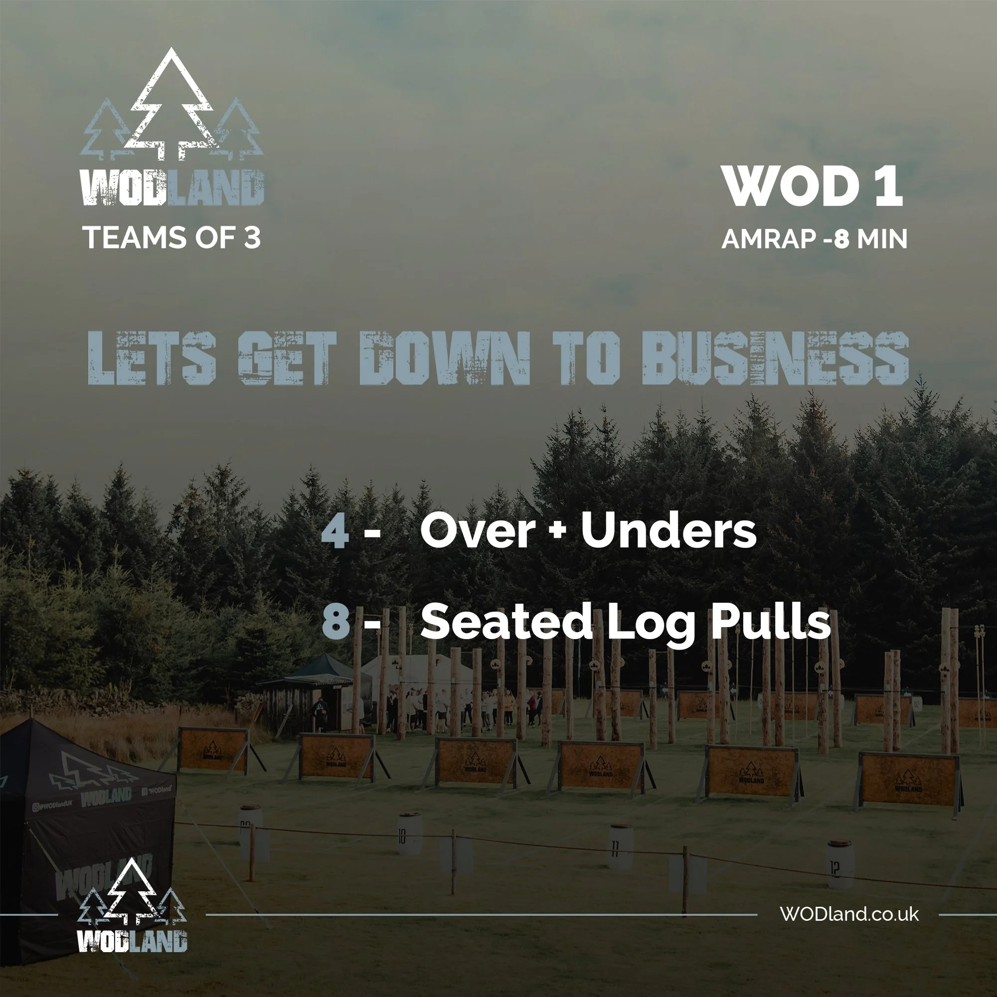 🌲LETS GET DOWN TO BUSINESS🌲

AMRAP - 8 Min

4 - WODland Hurdle Over + Unders
8 - Seated Log Pulls

Please ref to your emails for the full workout briefing notes / follow the link in our bio. 

You can also find the workout on @team_aretas NOW. (ema
