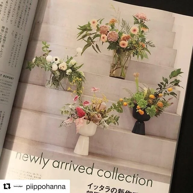 #Repost @piippohanna with @get_repost
・・・
Over the moon to be featured in the latest issue of @elledecorjapan with @veintokyo and our arrangements made in @iittala @iittala_japan pots and vases. The day we had this photoshoot I visited Tokyo flower m
