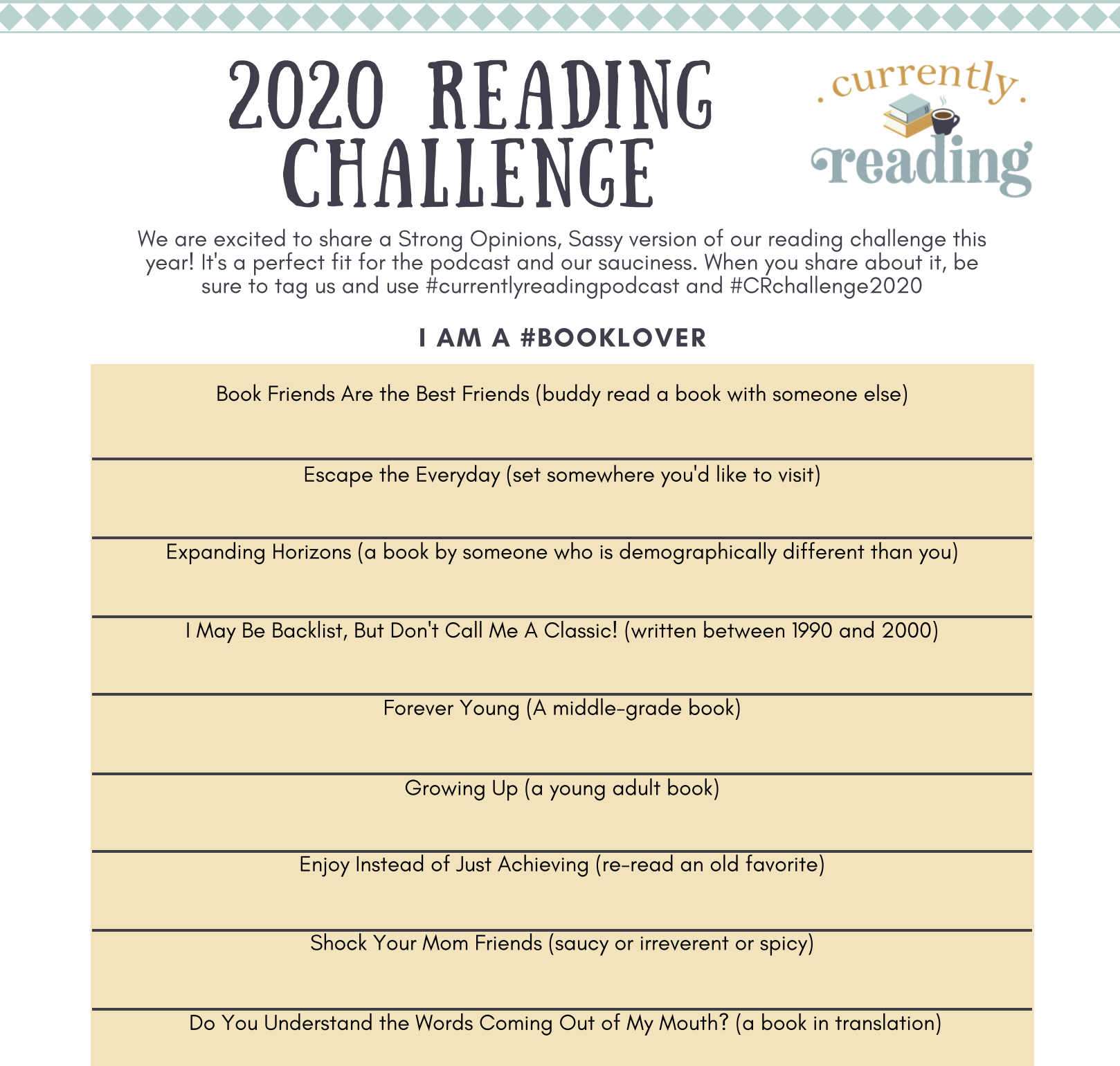 Currently Reading 2020 Reading Challenge!