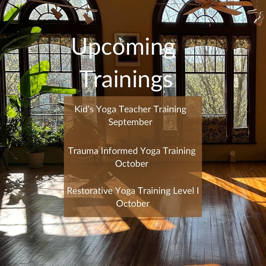 We have some great upcoming trainings for 2024

✨ Kids Yoga Teacher Training with @flowandgrowyoga  in September 

✨ Trauma Informed Yoga Training with @gopikinnicutt and Dr Angela Cerkevich in October

✨ Restorative Yoga Training Level 1 with @anemb