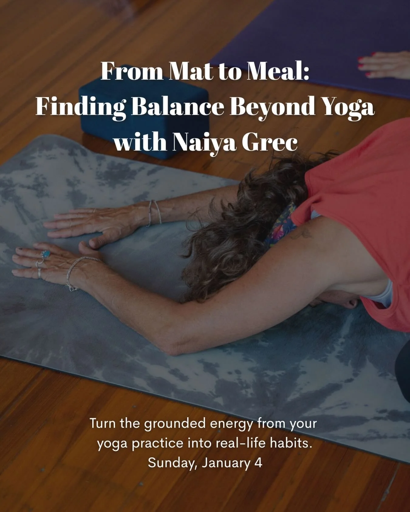 Yoga helps you feel calm and grounded &mdash; but what if that feeling lasted all day? ✨ 
This immersive workshop bridges the gap between your practice and real life, helping you turn post-yoga calm into everyday balance. We will explore guided medit