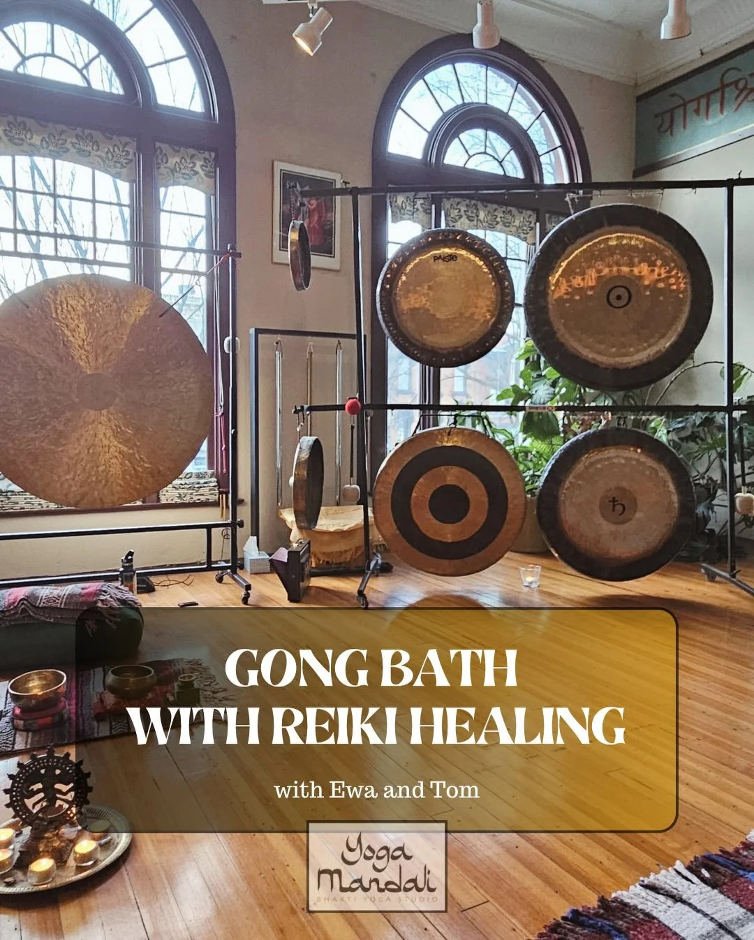 ✨Gong Bath with Reiki Healing with Tom + Ewa - this Saturday at 6pm! 

Sink into an evening of deep rest + renewal.  This 2-hour experience weaves together immersive sound, gentle Reiki energy healing + guided meditation to help calm the nervous syst