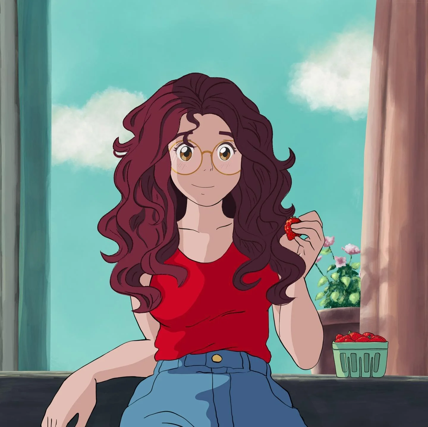 🌱 I absolutely love the Studio Ghibli movies and the beautiful illustration style of Hayao Miyazaki, so I made myself into one of the characters! #studioghibli #graphicdesign #digitalart