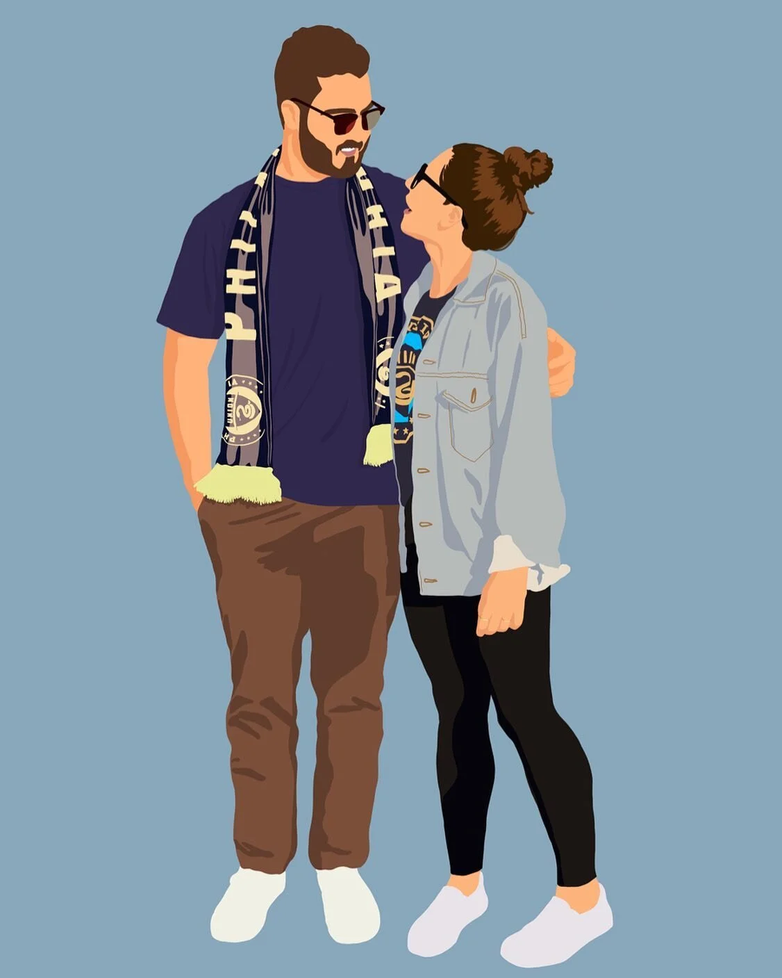 One of the vector portraits I made for a lovely friend of mine for her anniversary! 💕 #vectorillustration #graphicdesign #digitalportrait