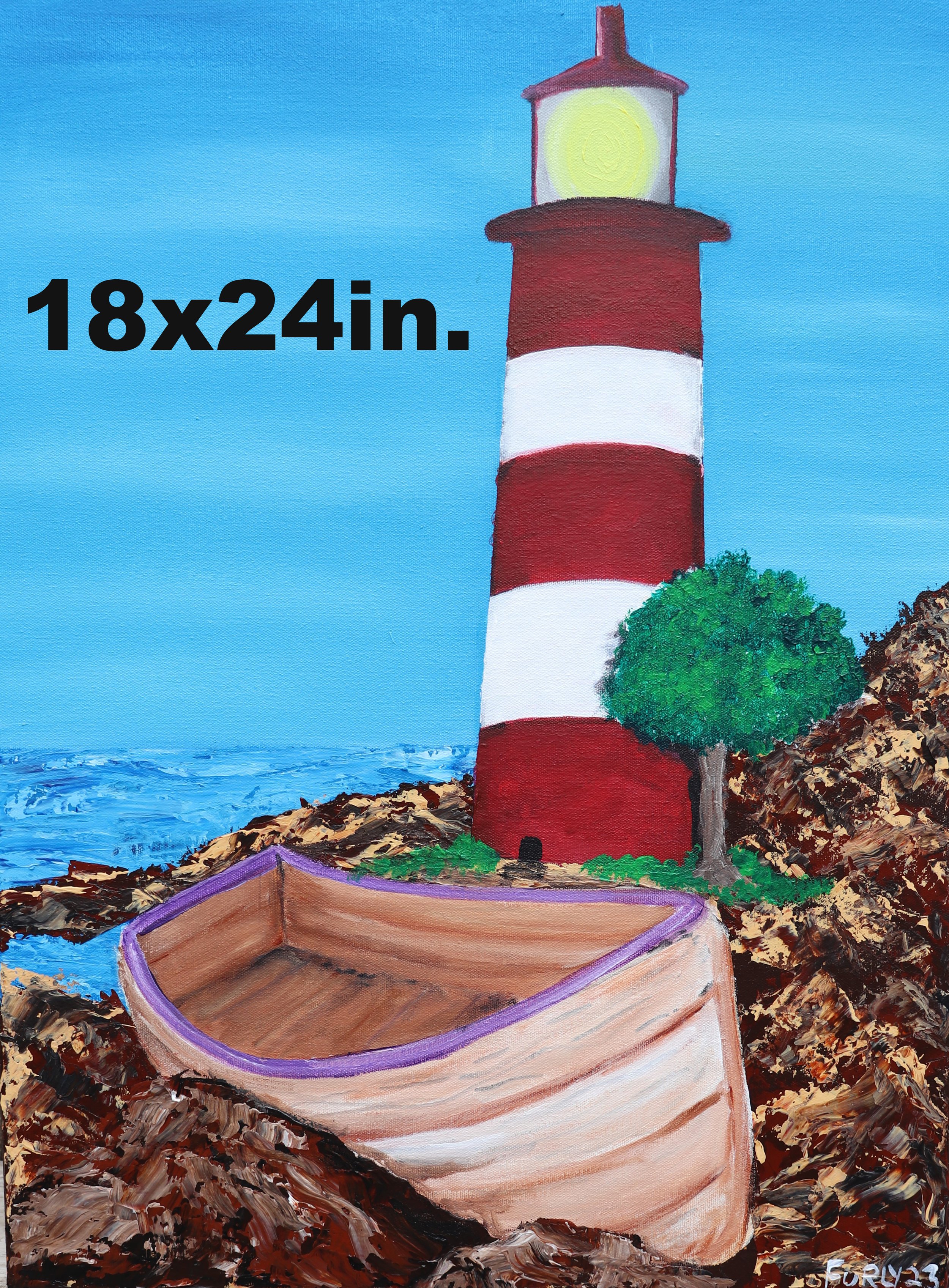 $450.00 striped lighthouse