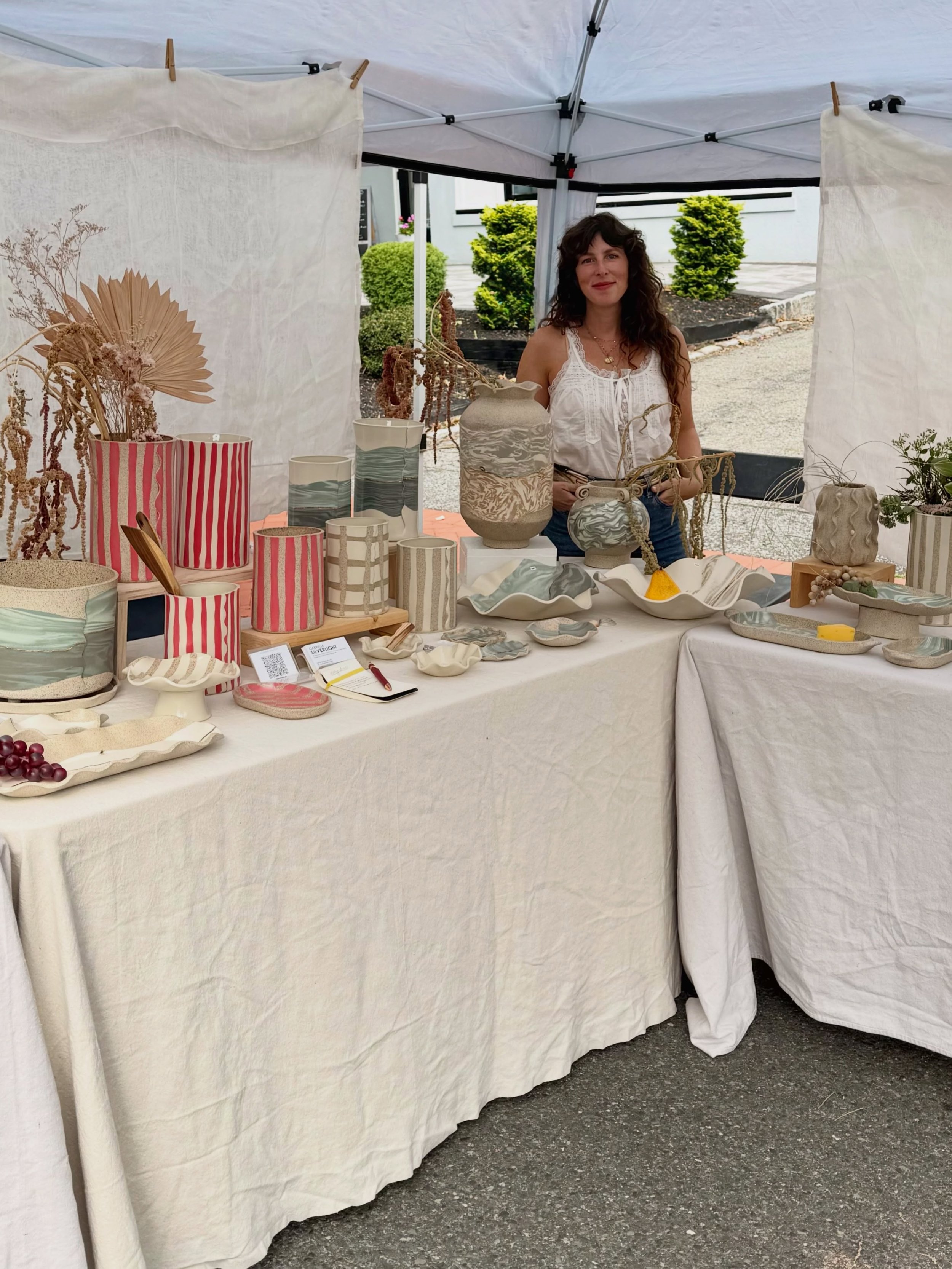 Thank you to @bakerstreetflea for a REALLY lovely market, what a day!🌞

Y&rsquo;all cleaned me out of my newer swirled colorful OLA mugs🙃, I thought I had made more than enough, many of you shared disappointment to not get one/some so please keep a