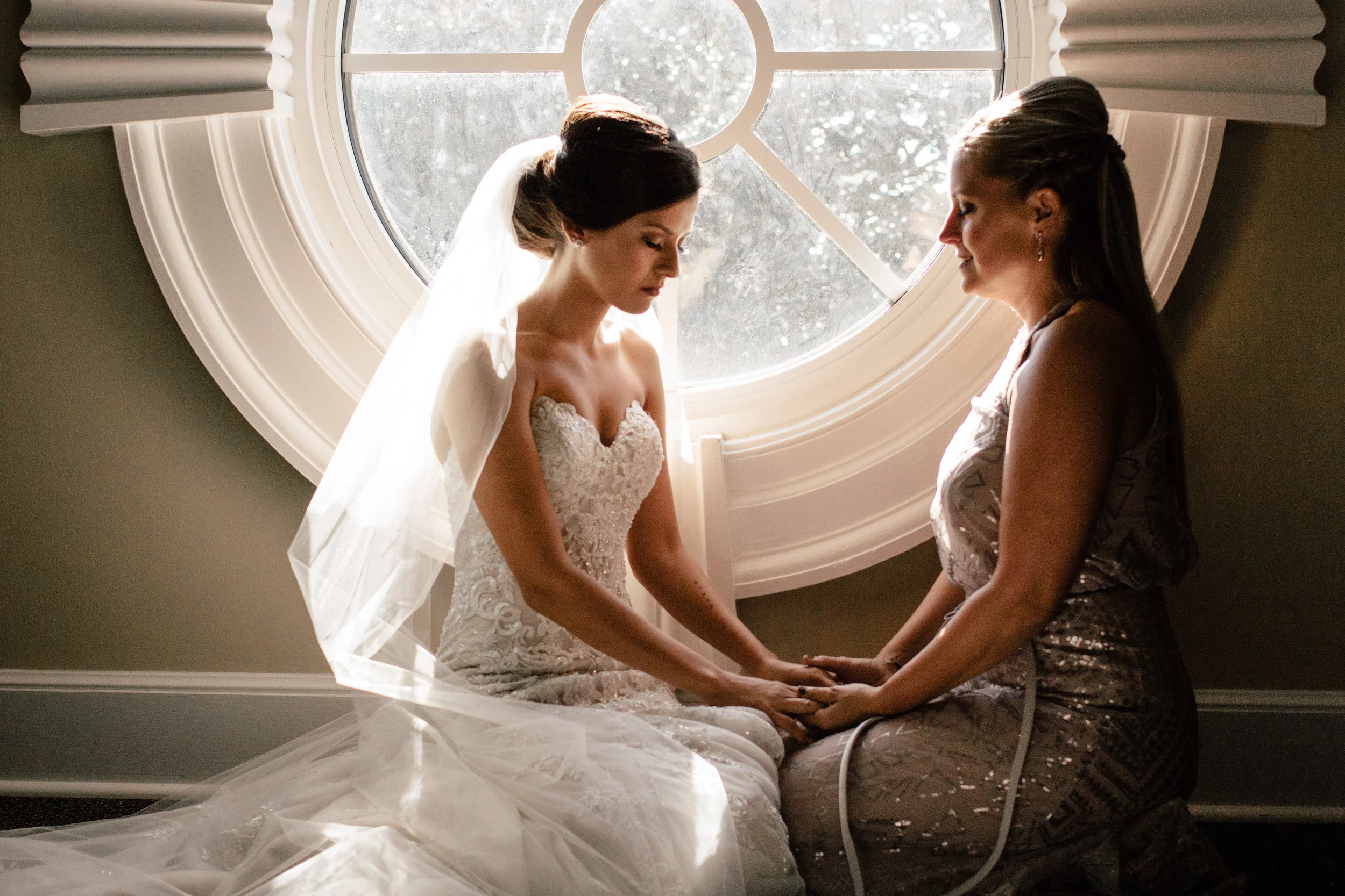 Brooklyn and her mom taking a minute to pray before jumping into the craziness of the day.