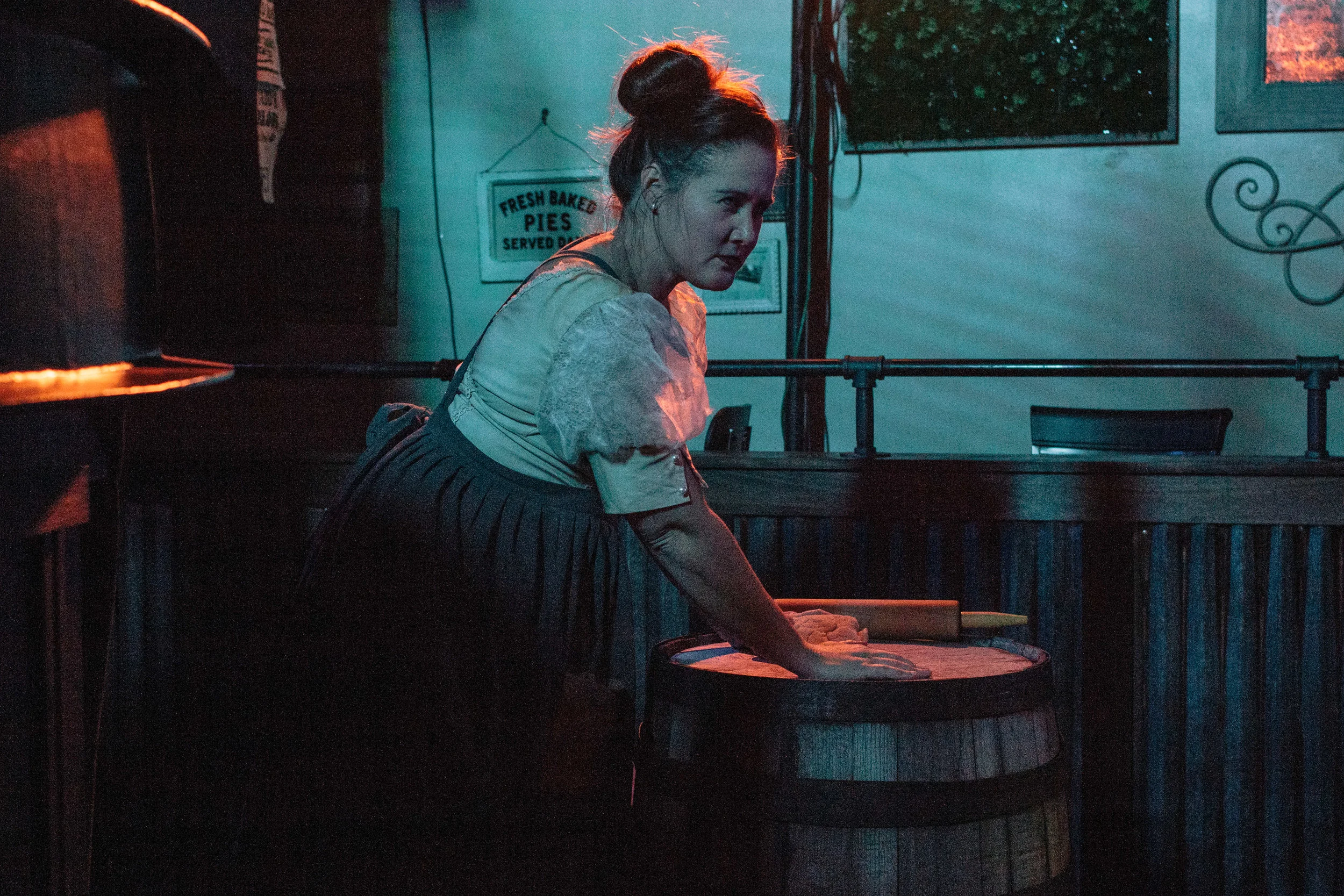 Todd steps into Mrs. Lovett’s bake shop and attempts to eat the inedible while Mrs. Lovett regails him with the sad story of the barber and his wife, the couple who used to rent the room above the bakery from her. It ends with the husband being shipped off to Australia on a trumped-up charge, and the wife being overtaken by the evil judge. Overwhelmed by grief and hurt, the wife swallowed poison, leaving behind the Todd’s newborn baby.