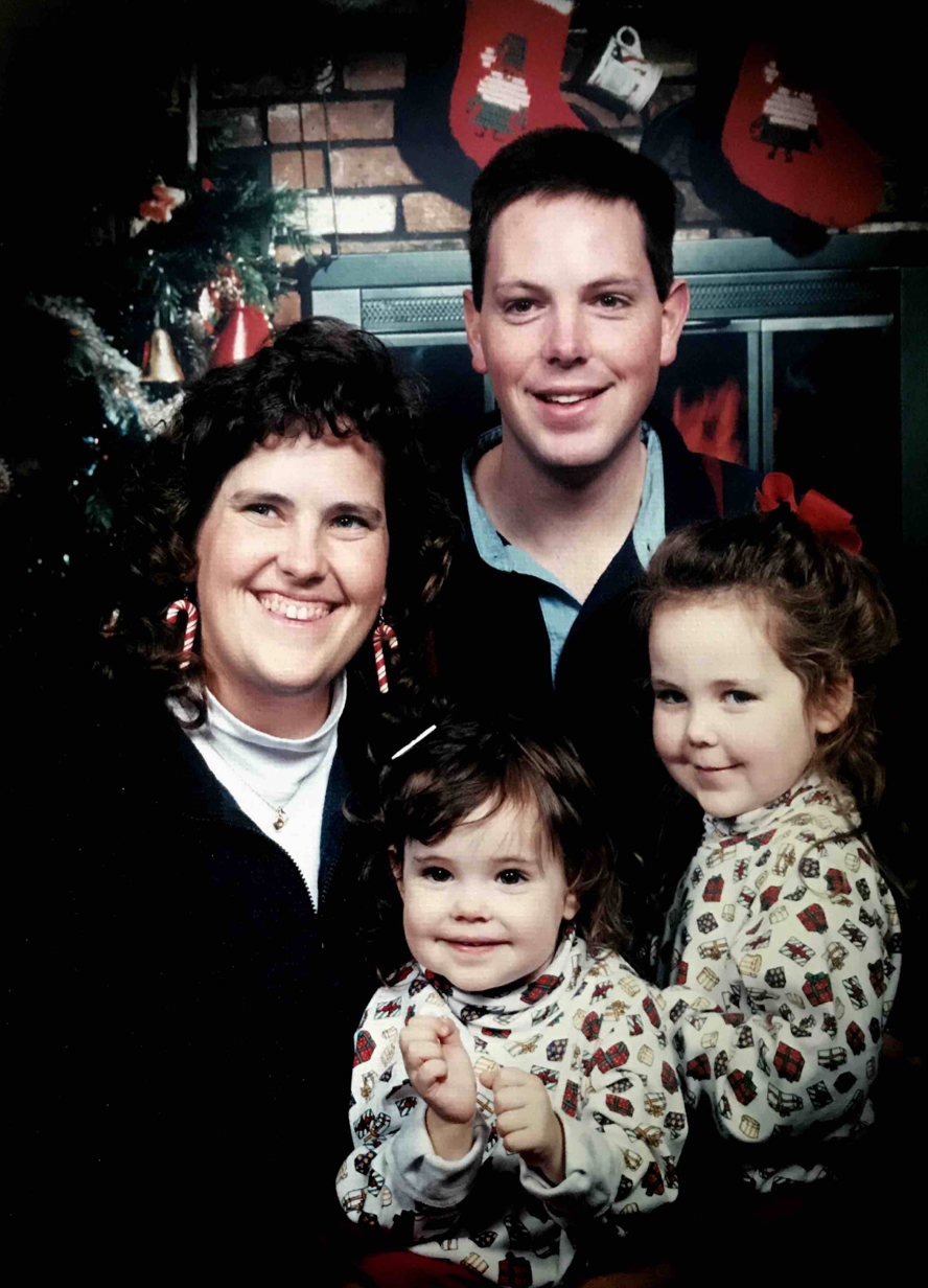 Our family portrait, circa December 1998. Note the true dedication to Christmas gear.
