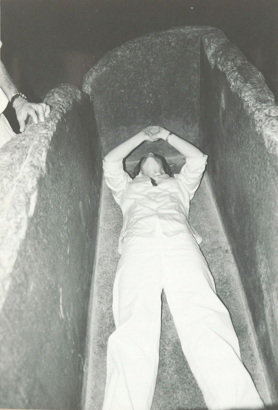 Me inside the sarcophagus in the King’s Chamber saying Om…