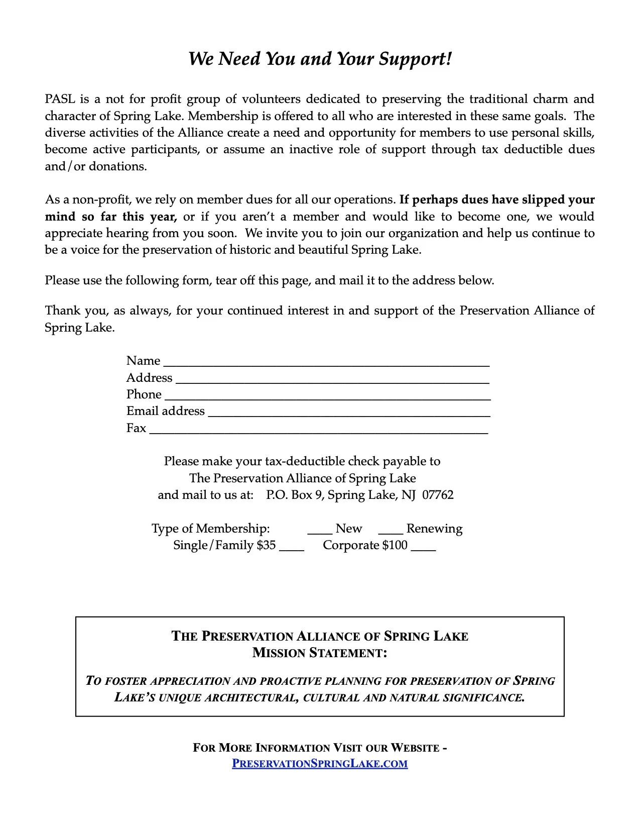 Membership Page