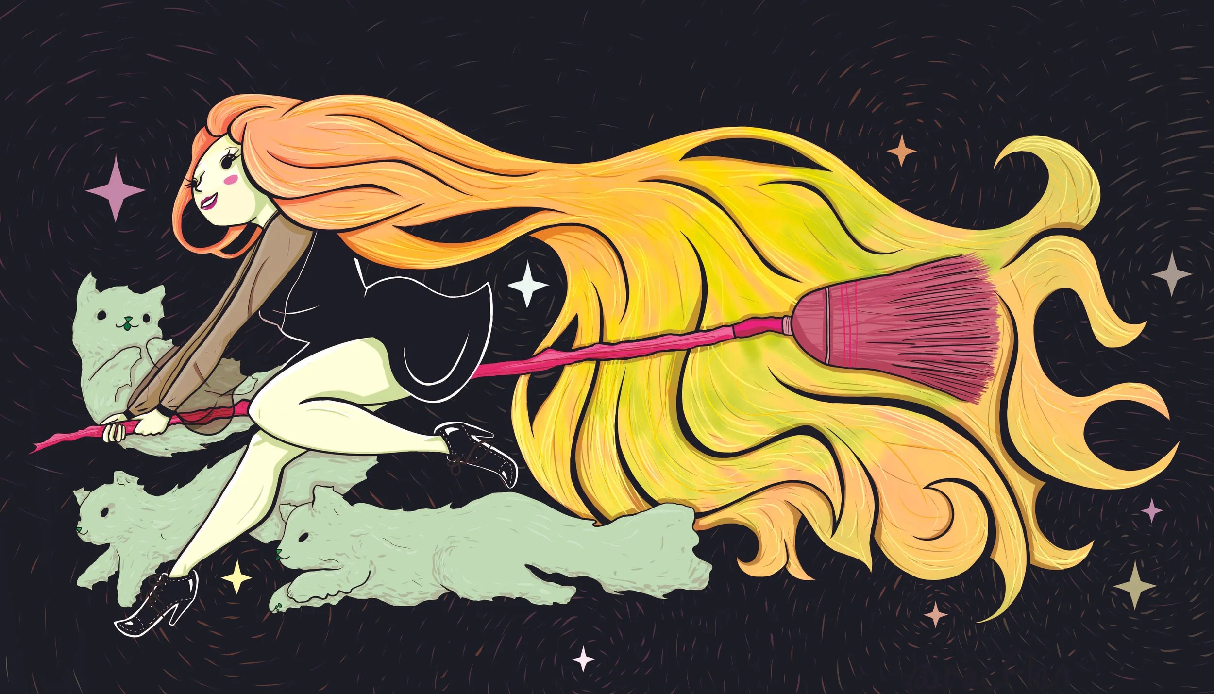 Witch and Ghost Cats