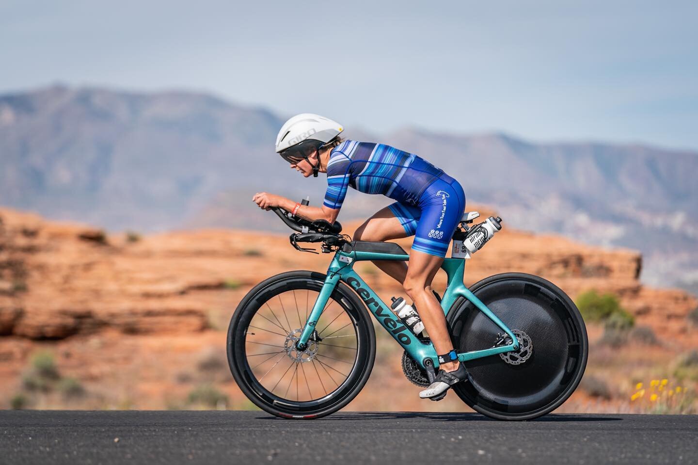 Red rock riding 🌅captured by @justinluau ! 
.
Racing in St. George has quickly become my favorite. I like the dynamics of the bike course and the challenge of the run.
.
After having three back to back races I&rsquo;m looking forward to a big block 