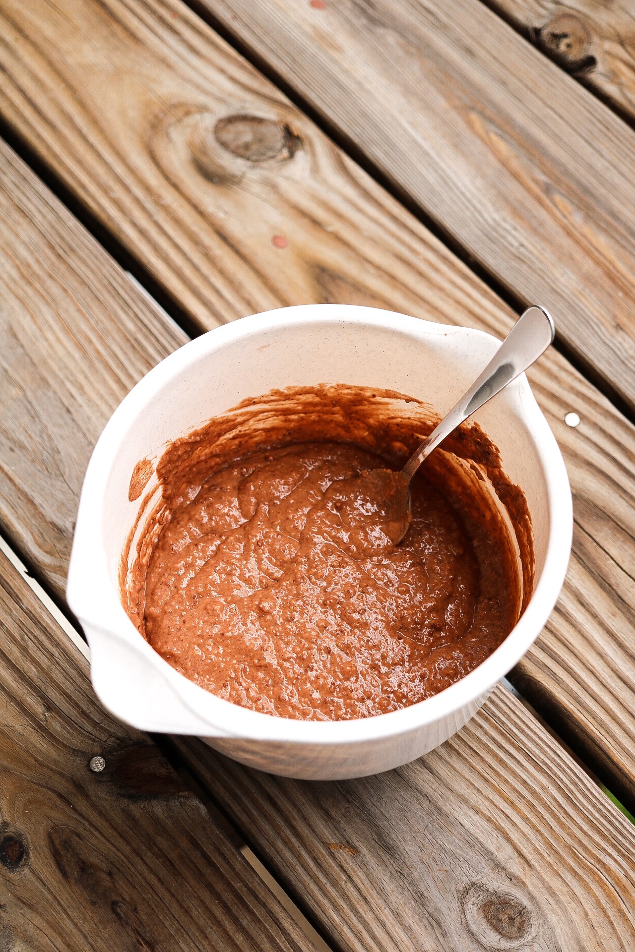 The batter - pop it into your donut pan molds and bake for 15 minutes!