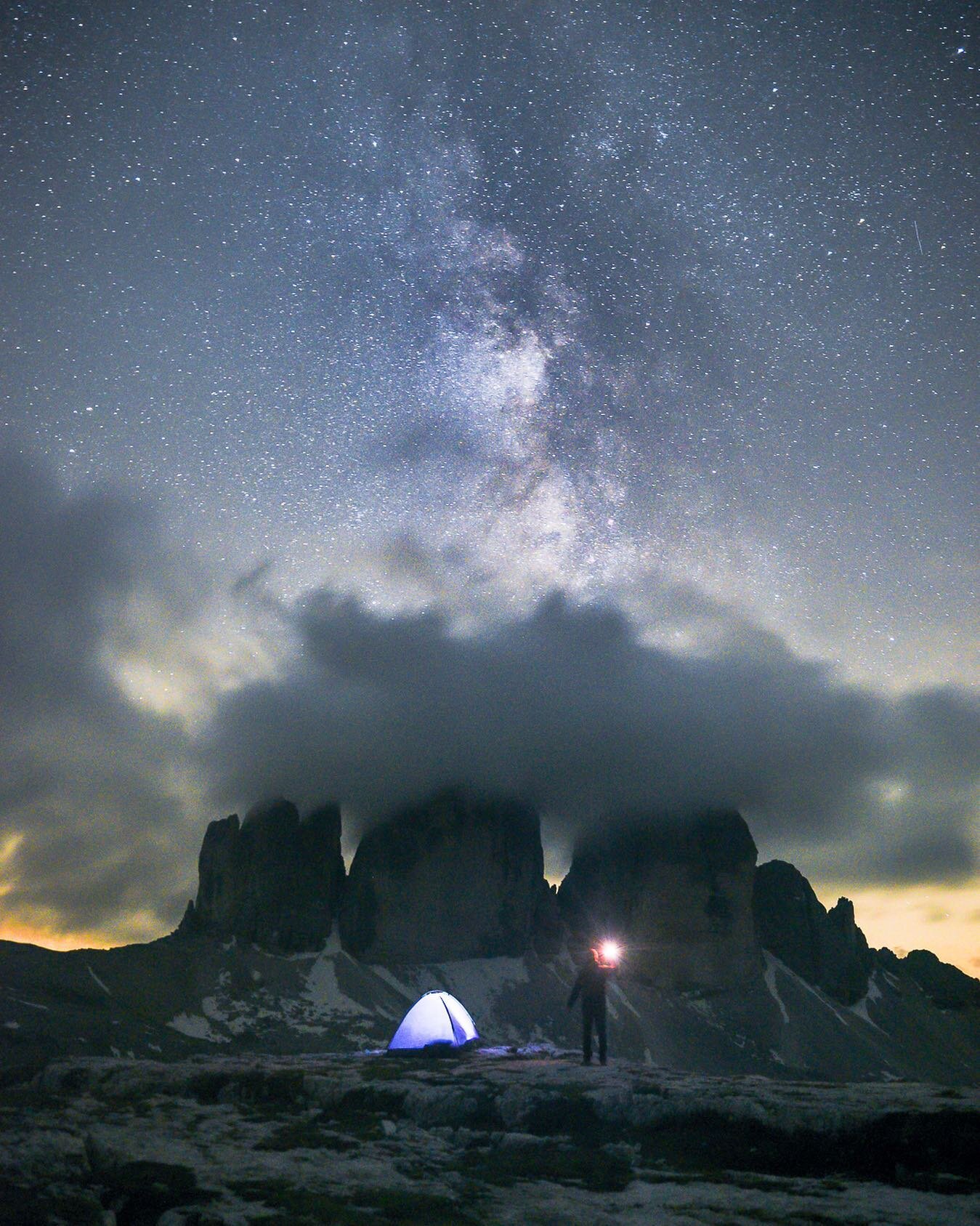 Finally I can tick of this thing from my list. 
Sleeping under the stars and capturing the Milky Way above the tre cime. 
Can&rsquo;t remember when I had such a bad sleep for the last time l, but it was totally worth the hustle. 
My camera only gave 
