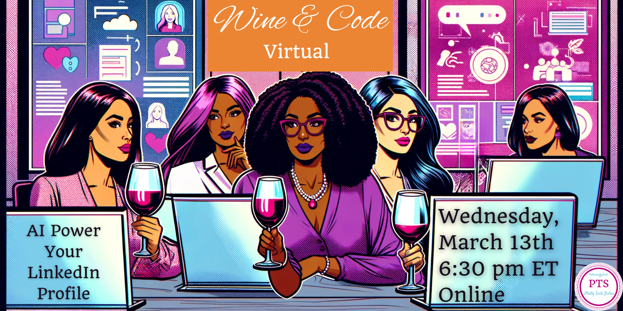 Wine and Code Virtual: AI Power Your LinkedIn Profile