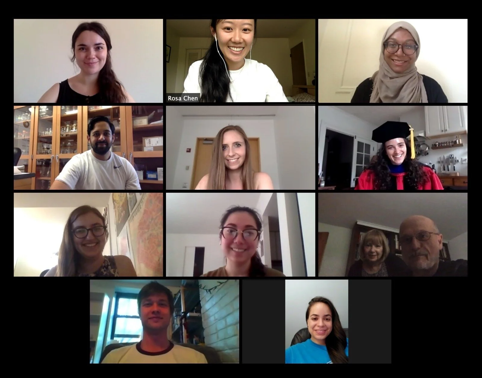 Socially distanced graduation celebration for our graduate student! May 2020