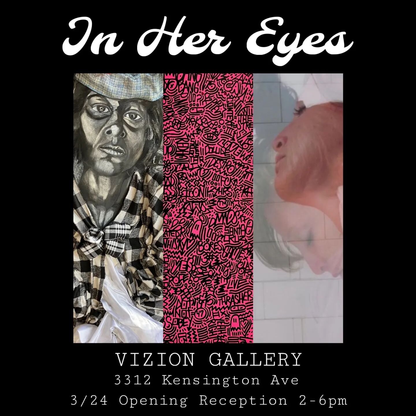 I'm excited to announce I have a piece in the upcoming show &quot;In Her Eyes,&quot; curated by Liz Krick and Ashley Flynn (@lizkrick and @prettyontheinside8112)!
 
Opening reception Sunday, March 24 from 2-6pm
Closing reception Sunday, April 14 from