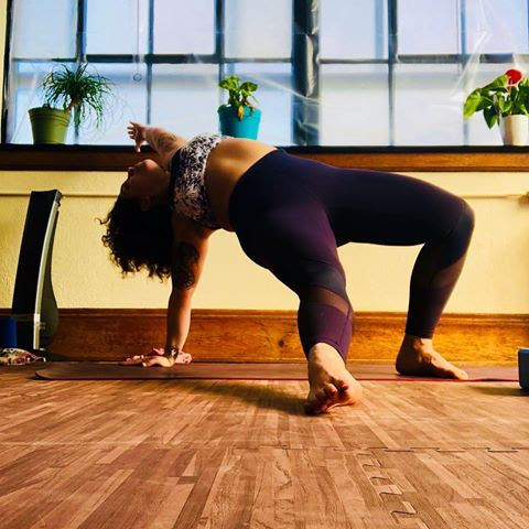 Chrissy practicing at Sacred Rebel, Ohio City Yoga