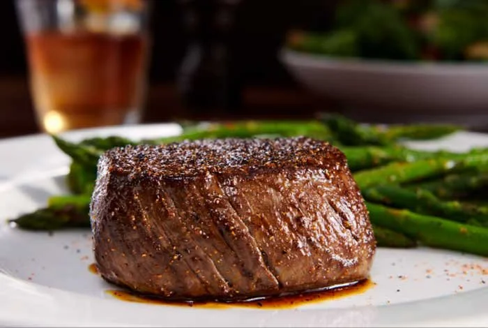 Flo's famous filet with veg on plate