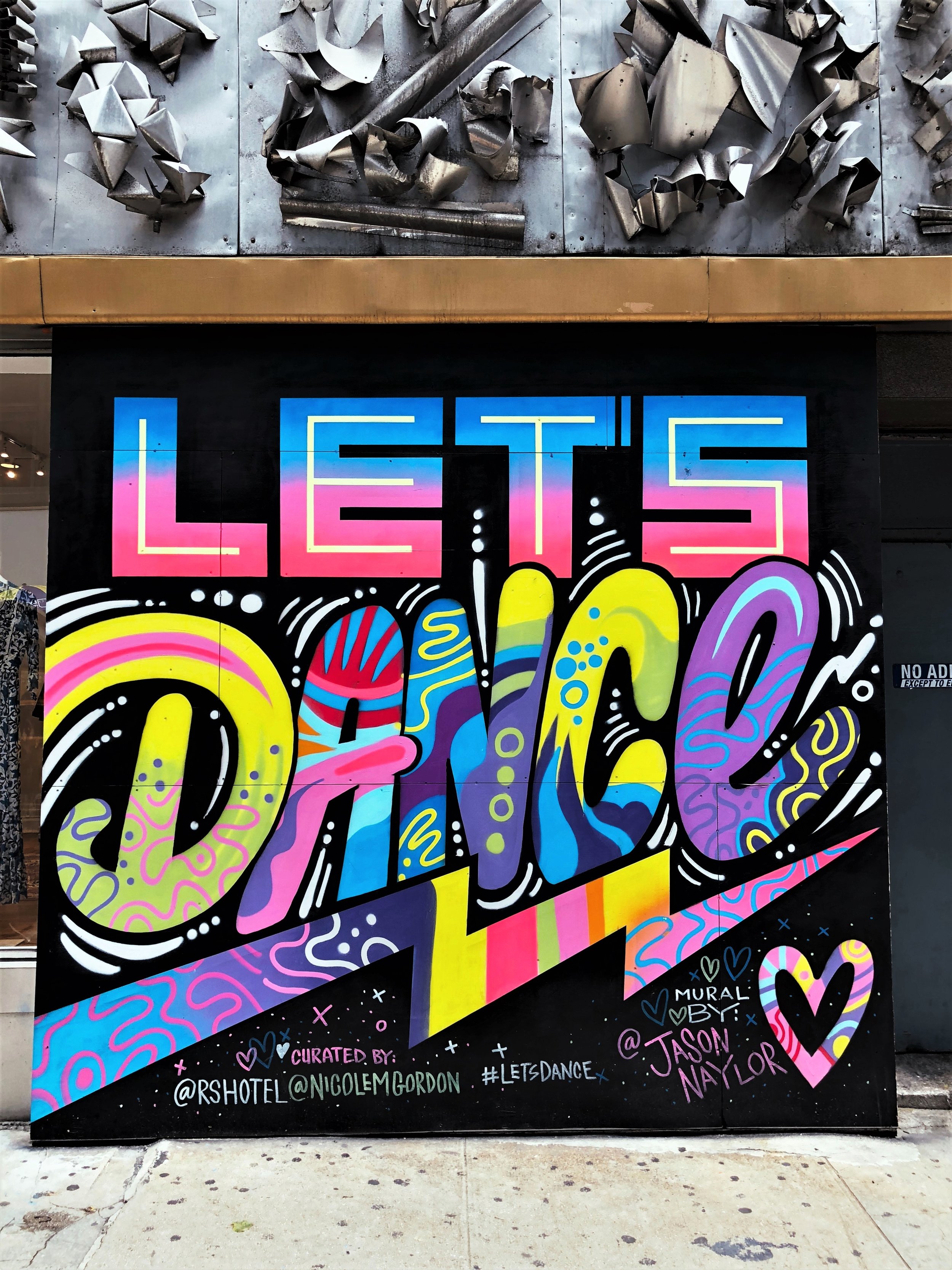 Let's dance mural on wall