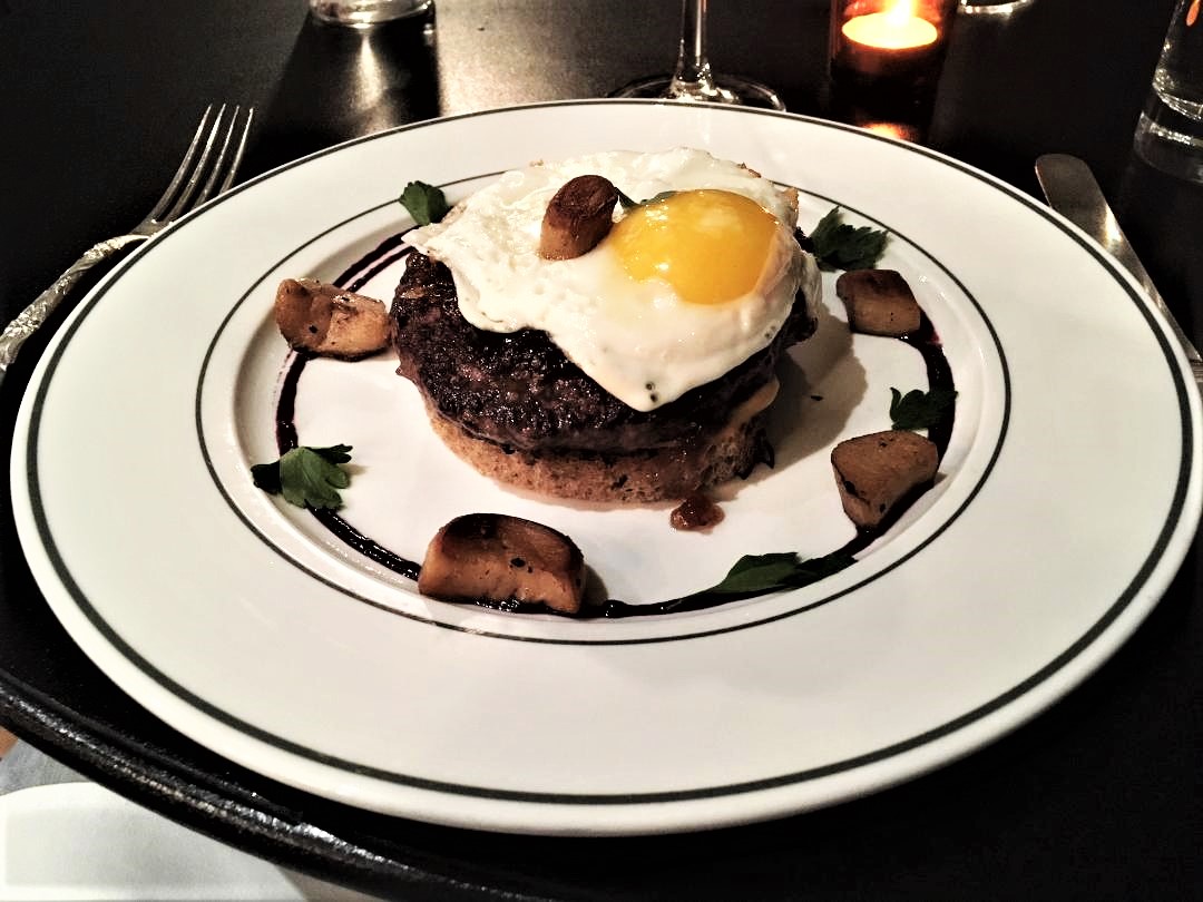 Chopped steak with egg at Garden and Gun