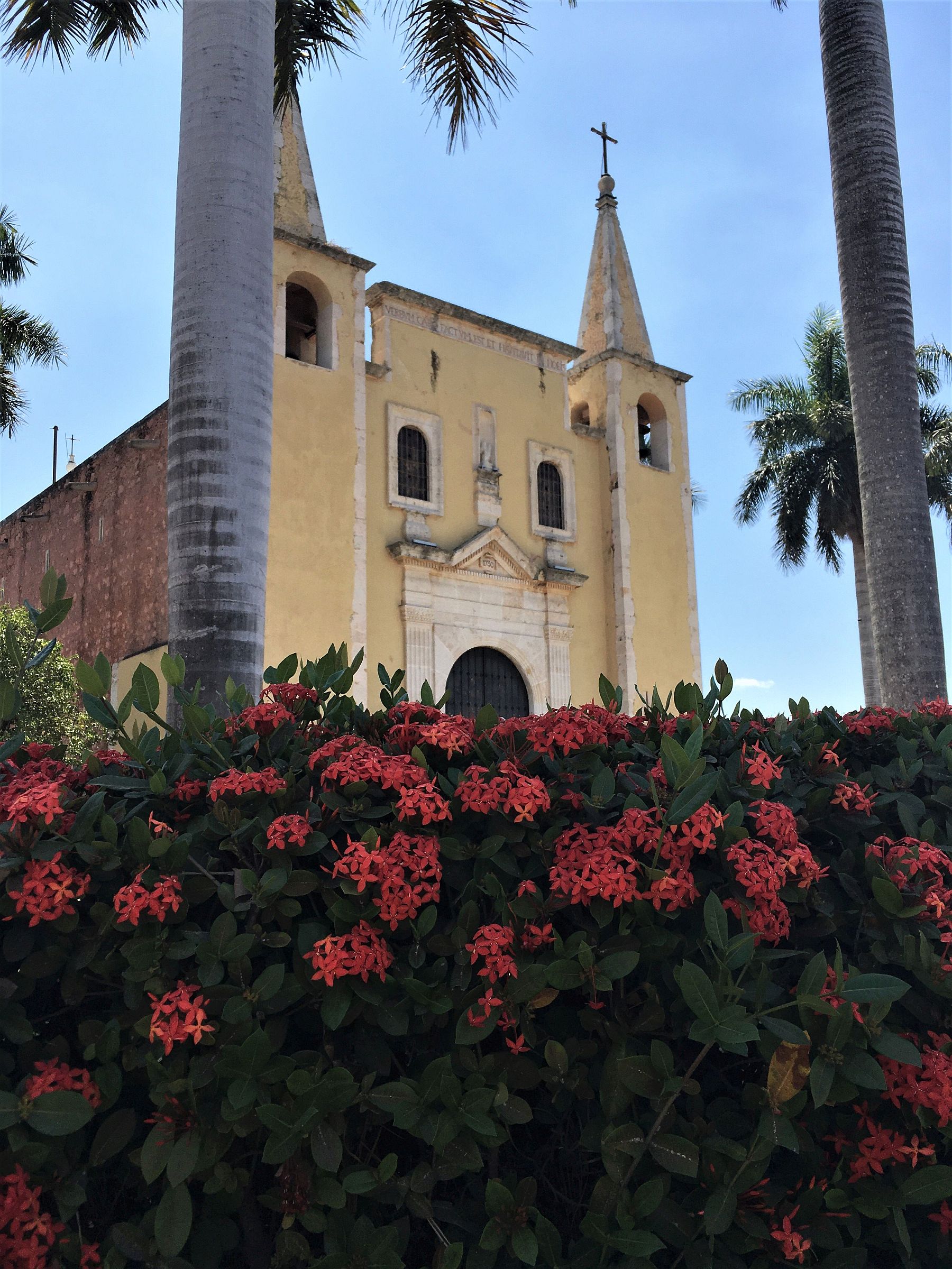 Church in Santa Ana Park in Merida, Mexico