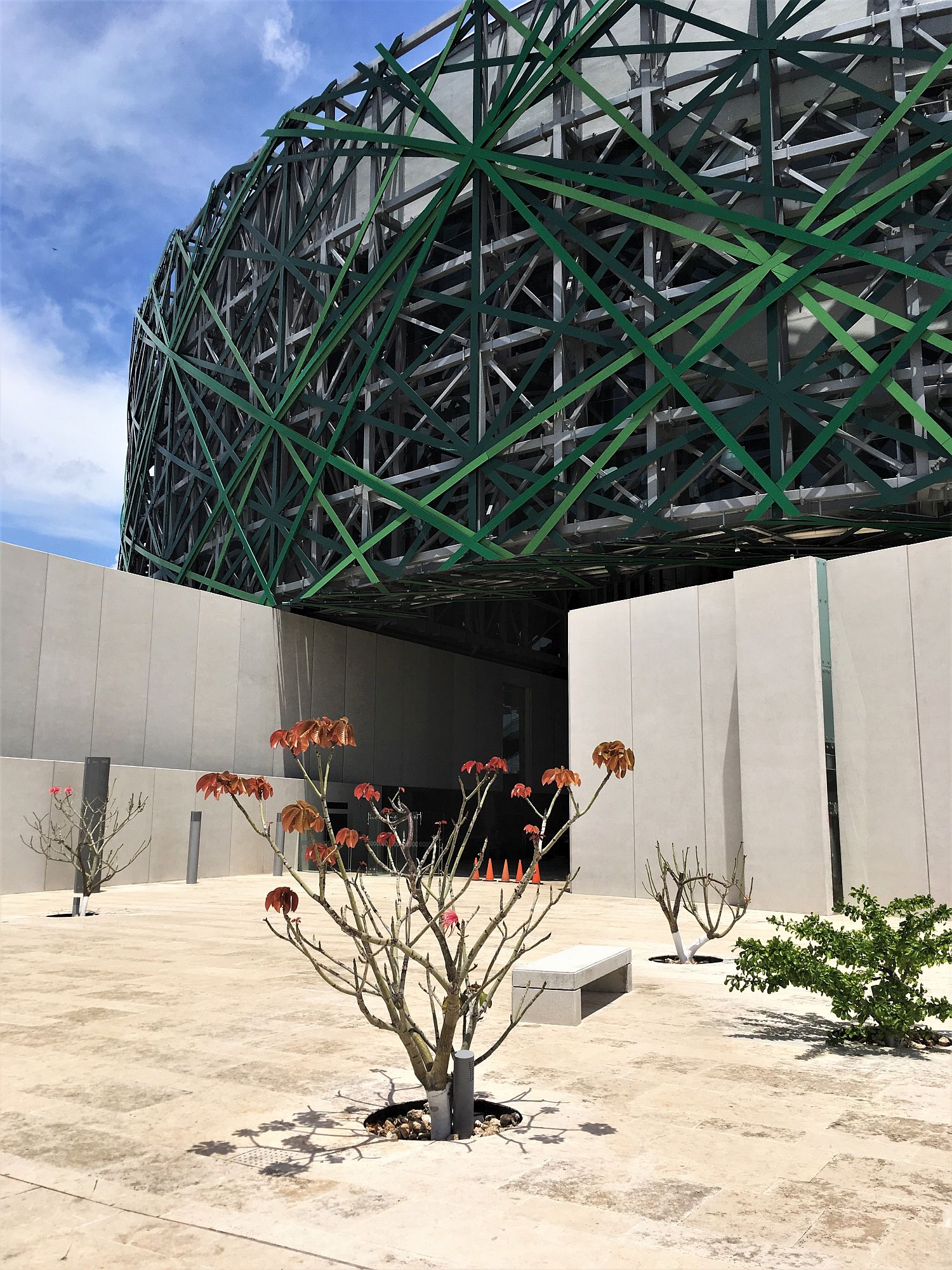 The contemporary facade of the Mayan History Museum In Merida