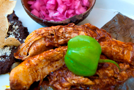 Pork dish at Chaya Maya in Merida, Mexico