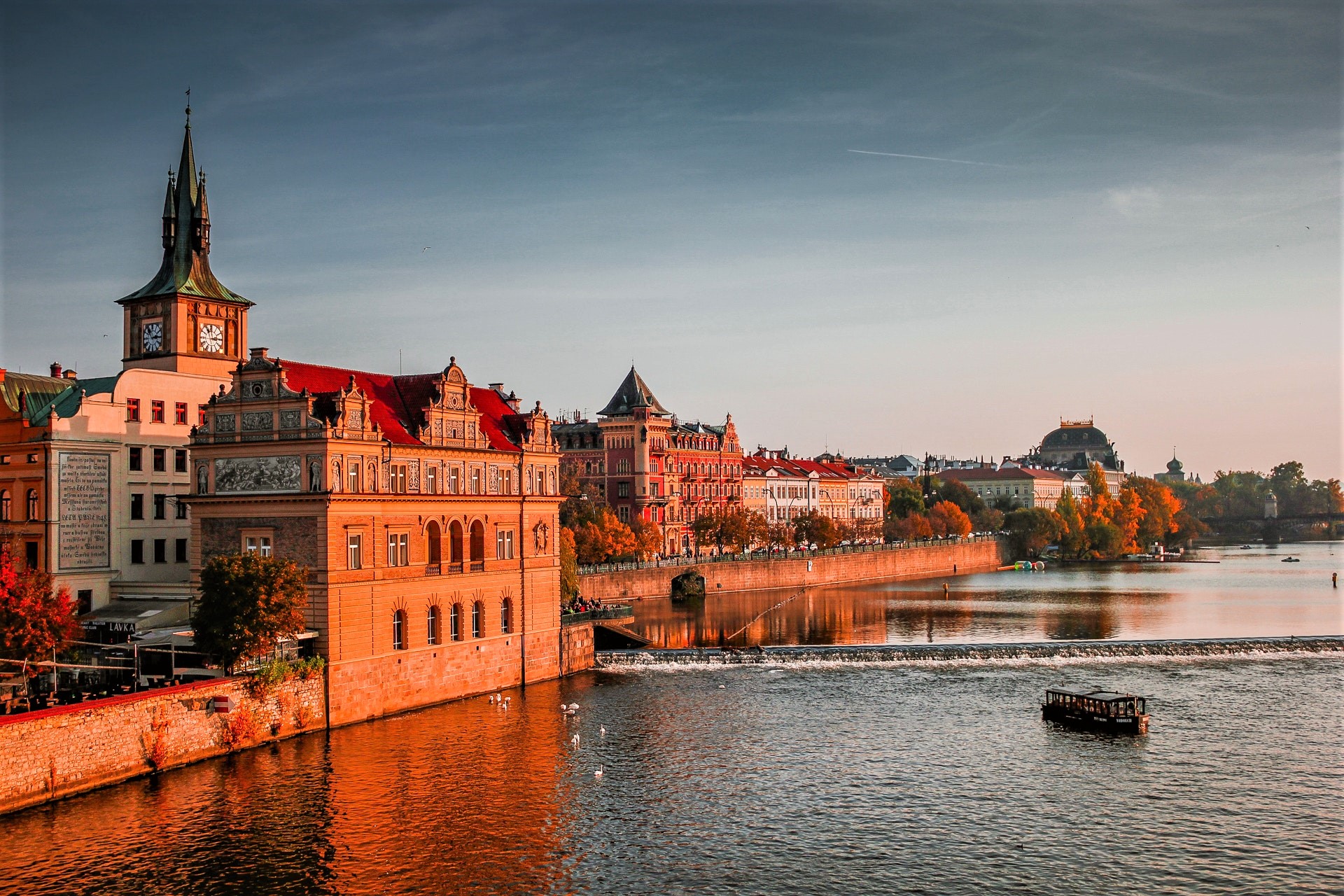 Vltava River at the Charles Bridge in Prague