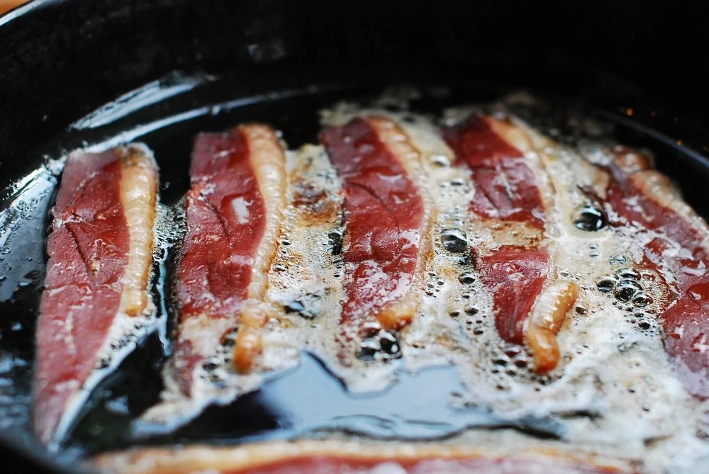 Making Duck Bacon-Frying.jpg