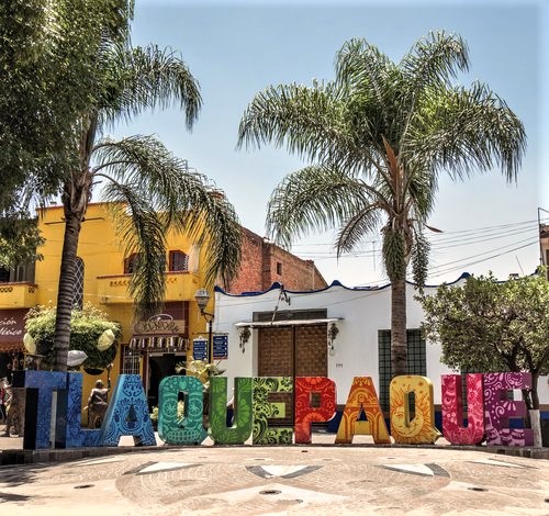 Signage for the city of Tlequepaque, Mexico