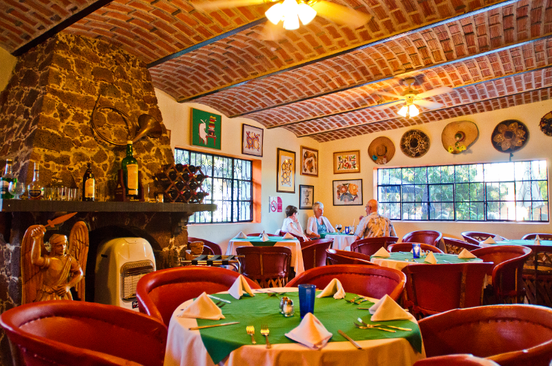Dining room at Yves' in Ajijic, Mexico