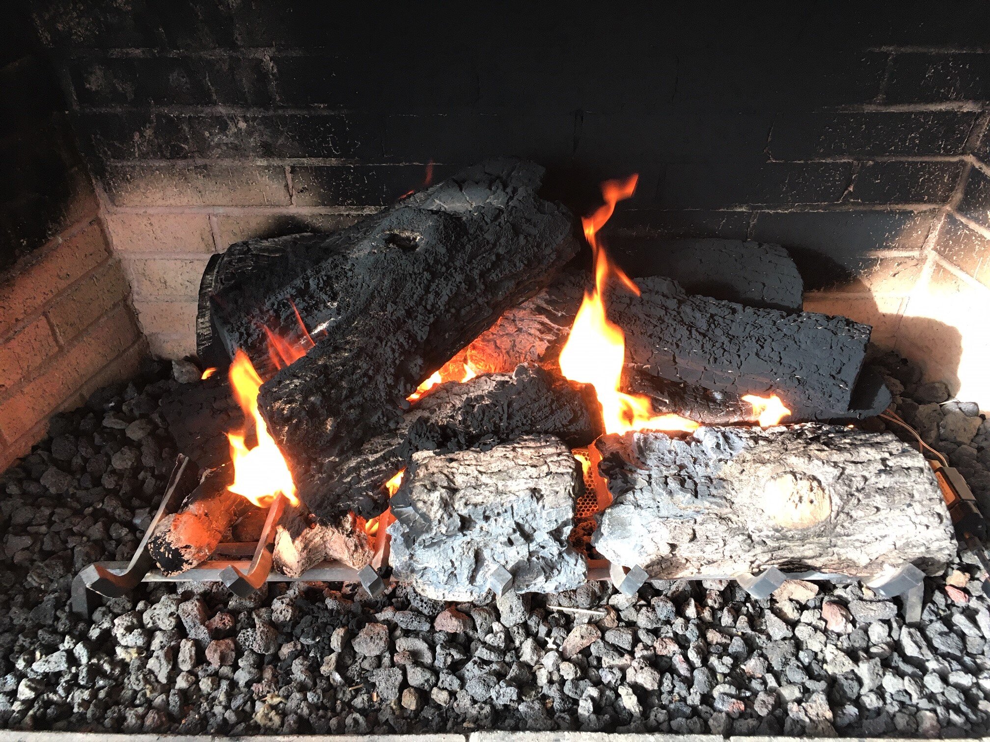 A good fire at Amicalola Lodge