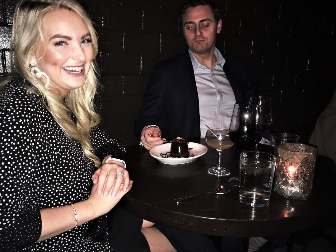 Couple enjoying dessert