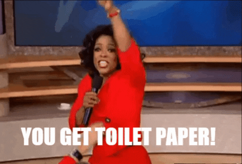 Oprah giving toilet paper