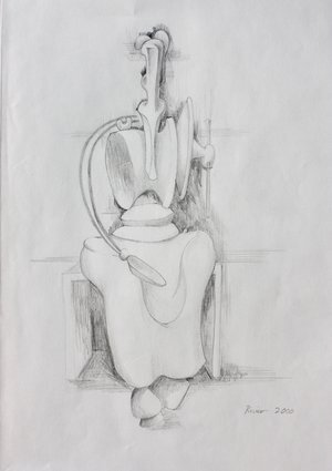 Mother Figure-a graphite drawing by Kimo Minton