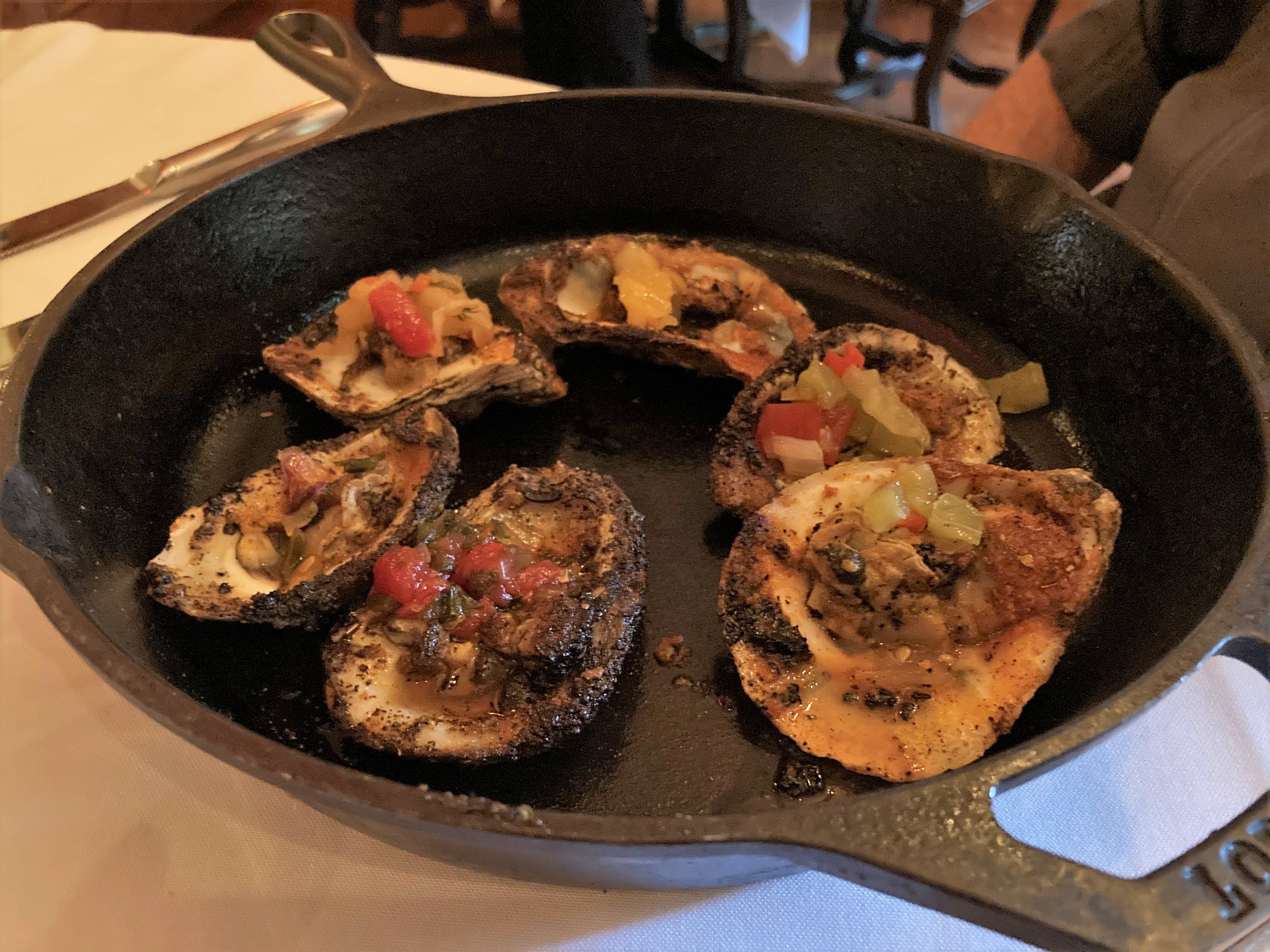 Blackened Oysters on the Half Shell