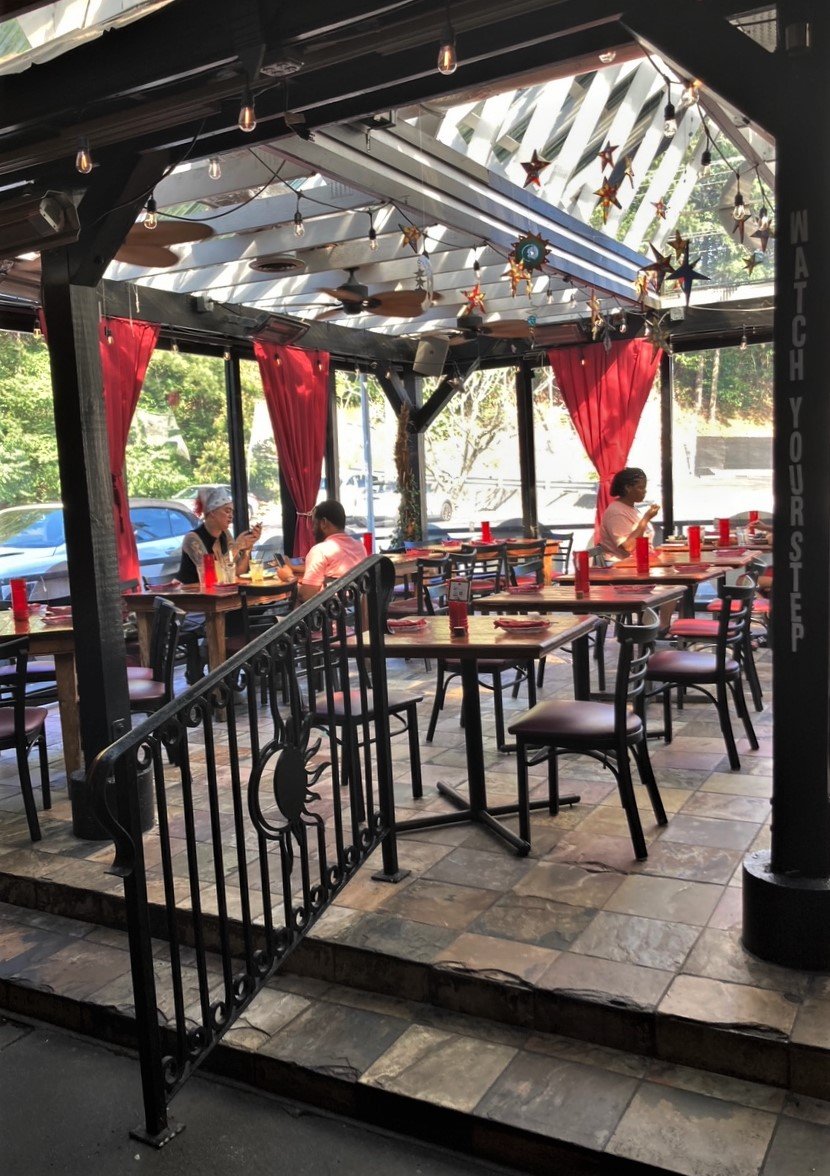 Covered patio dining