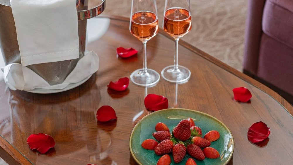 Champagne and strawberries