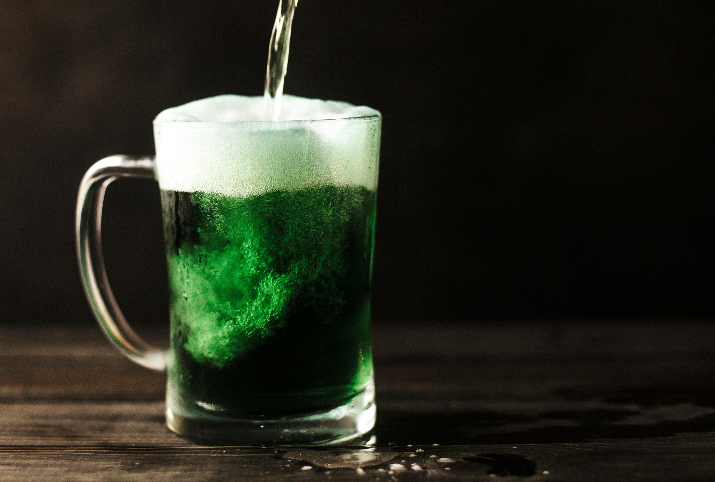 A traditional green beer