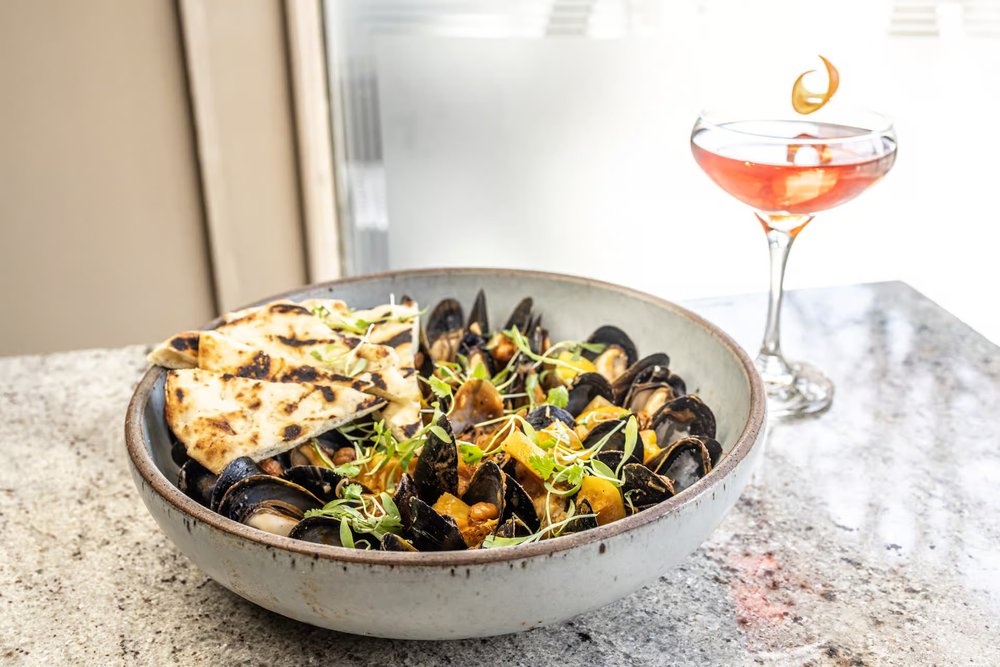 Mussels and signature cocktail