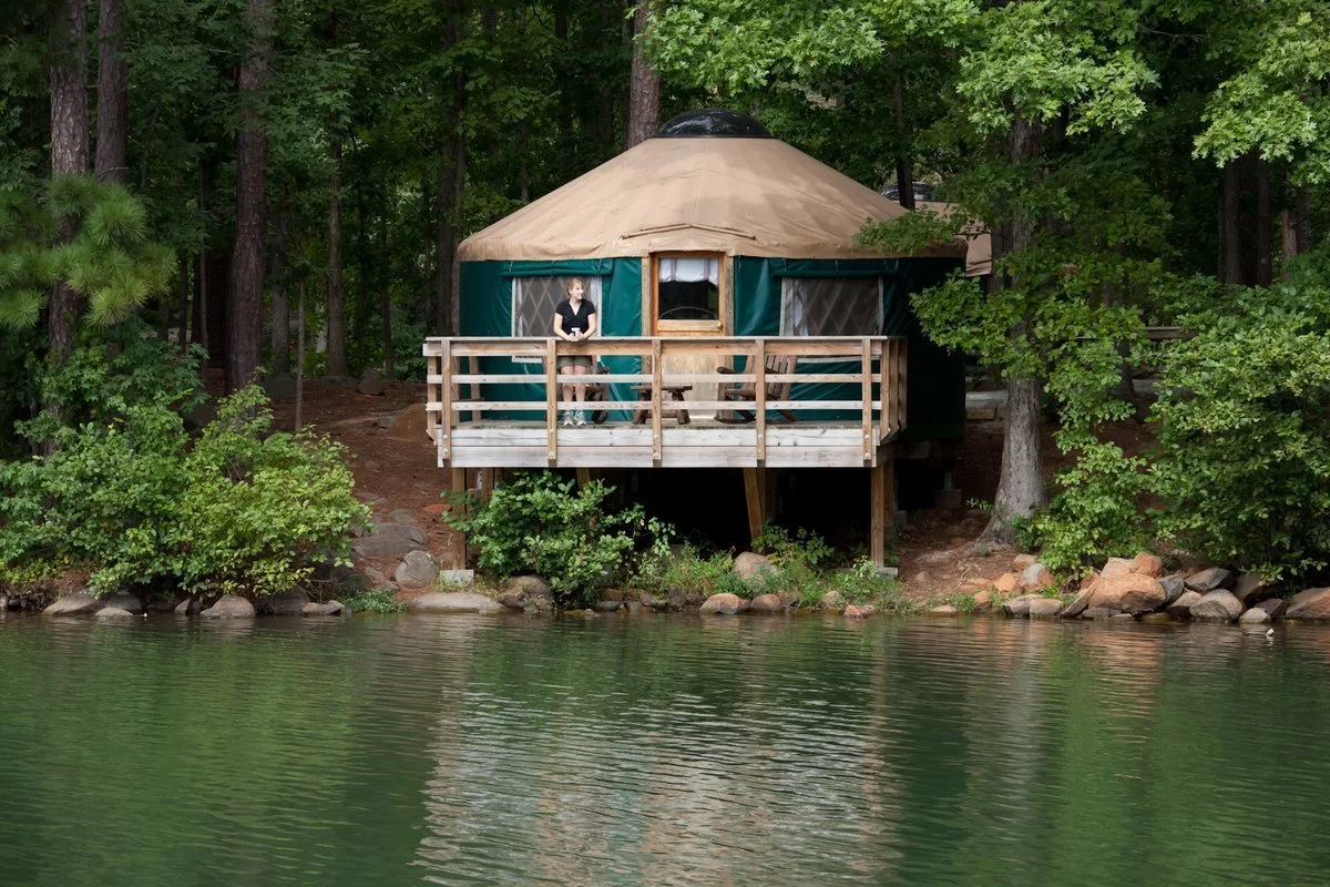 Glamping in a yurt