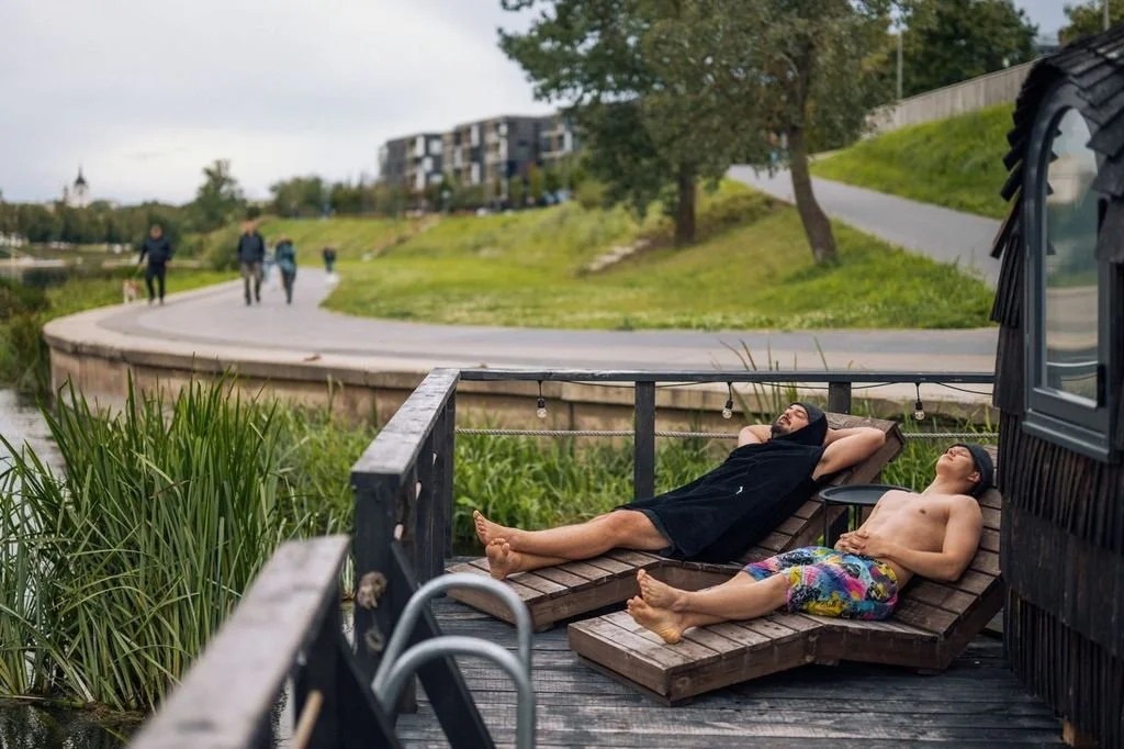 Relaxing at a local sauna in Vilnius