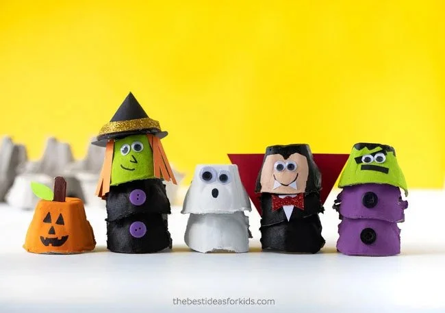 Figures from egg cartons