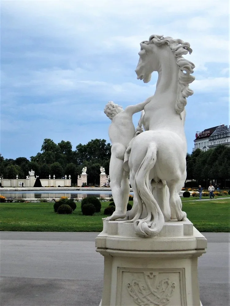 Famous outdoor sculpture at Schonbrunn in Vienna